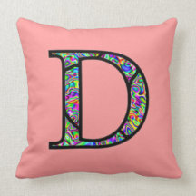 D Illuminated Monogram Throw Pillows