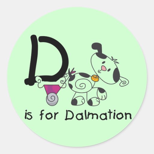 D is for Dalmation T-shirts and Gifts Stickers
