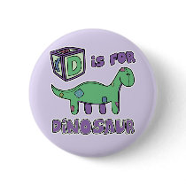D is for Dinosaur Button