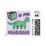 D is for Dinosaur Postage Stamps