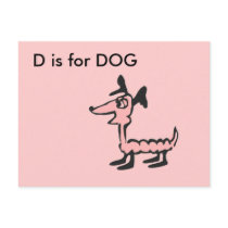 "D" is for Dog Alphabet Flashcard postcards by Regella "D" is for Dog Alphabet Flashcard postcards