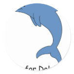 D is for Dolphin Round Sticker