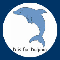 D is for Dolphin stickers
