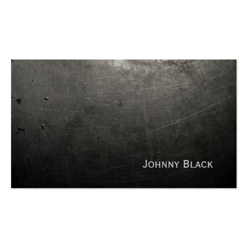D.J. Metal Industrial Scratched Iron Black Business Card Templates (front side)