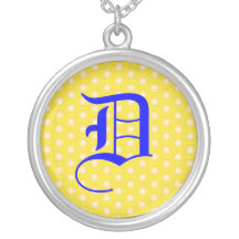 D LETTER ON HONEICOMB NECKLACE