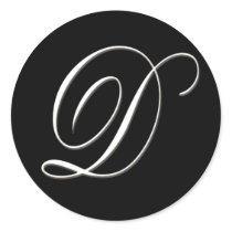D monogram - elegant black and white stickers by aslentz D monogram - elegant black and white stickers