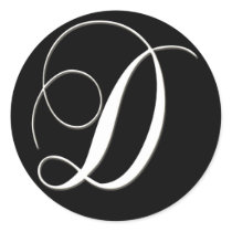 D monogram - elegant black and white stickers by aslentz D monogram - elegant black and white stickers