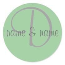 "D" monogram label - personalize stickers