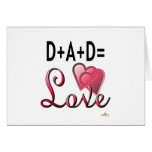D Plus A Plus D Equals Love Greeting Cards