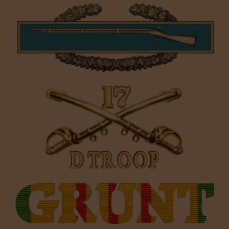 D Troop, 17th Cavalry M113 CIB Grunt Shirt shirt