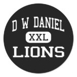 D W Daniel - Lions - Senior - Central Round Stickers
