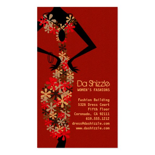 Da Shizzle2 Fashion Business Card (front side)