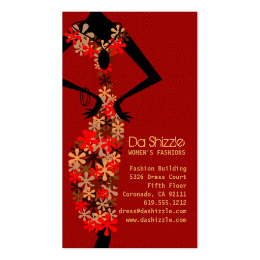 Da Shizzle Fashion Business Card (front side)
