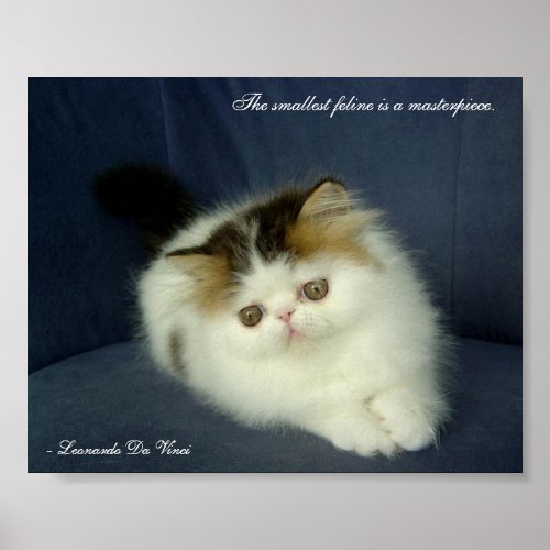 Da Vinci Cat Feline is a Masterpiece Quote Print print