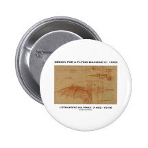 Da Vinci Design For A Flying Machine Pinback Button