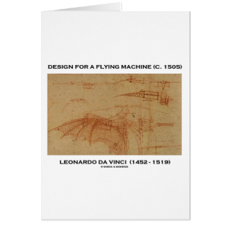 Da Vinci Design For A Flying Machine Greeting Card