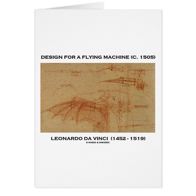 Da Vinci Design For A Flying Machine Greeting Card