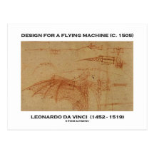 Da Vinci Design For A Flying Machine Post Card