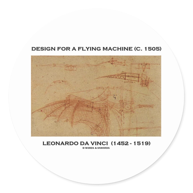 Da Vinci Design For A Flying Machine Classic Round Sticker