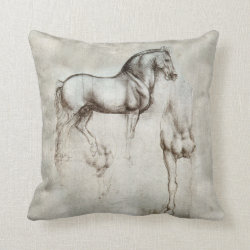 Da Vinci Horse Throw Pillow