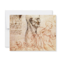 da Vinci -- Man and Horse Sketch Personalized Invitations