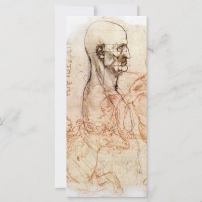 da Vinci Man and Horse Sketch Custom Rack Card by RisingDesign