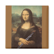Da Vinci, Mona Lisa and Oboe Magnet by arluz1 Da Vinci, Mona Lisa and Oboe Magnet