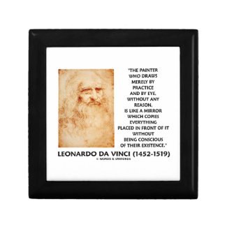 da Vinci Painter Practice Eye Reason Mirror Quote Keepsake Box