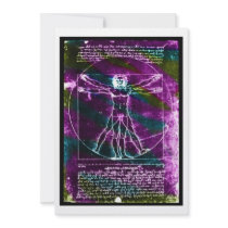 Da Vinci proportion man colorized blacklight Invite