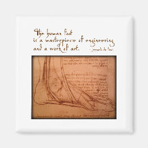 da Vinci: "The human foot is..." Fridge Magnets