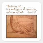 da Vinci: "The human foot is..." Stickers