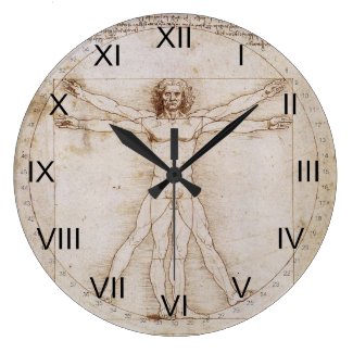 da vinci vitruvian man clock