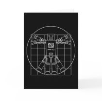Da Vinci Vitruvian Robot Greeting Cards