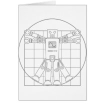 Da Vinci Vitruvian Robot Greeting Cards