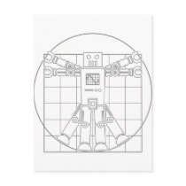 Da Vinci Vitruvian Robot Postcard