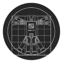 Da Vinci Vitruvian Robot Sticker