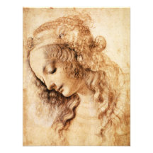 Da Vinci Woman’s Head Invitations