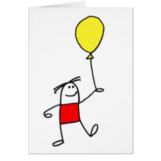 Daan with Balloon Greeting Cards