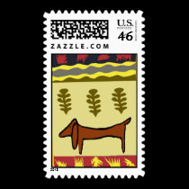 Dachshund Abstract stamps