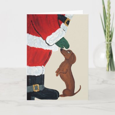 Dachshund And Santa Cards