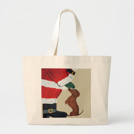 dachshund and santa large tote bag zazzle dachshund and santa large tote bag zazzle