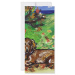 Dachshund Autumn leaves Customized Rack Card