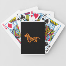 Dachshund Bicycle Playing Cards