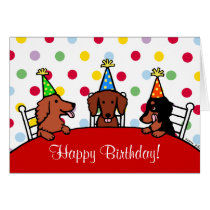 Dachshund Birthday Cartoon 1 Greeting Card