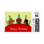Dachshund Birthday Cartoon Postage