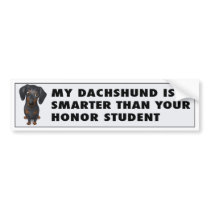 Dachshund (Black and Tan) Honor bumper stickers by cartoondogs Dachshund (Black and Tan) Honor bumper stickers