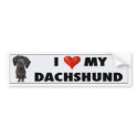 Dachshund (Black and Tan) Love Sticker bumper stickers