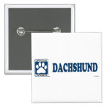 Dachshund Blue Pinback Buttons