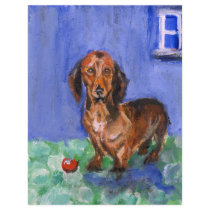 Dachshund blue room portrait letterhead