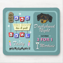 Dachshund Bowling Tiki Night Mousepad